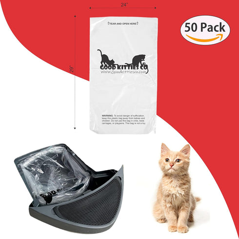 GOOD KITTIES CO (50 Count) Good kitty CO Waste drawer liners compatible with Litter-Robot and SCOOPER YOUNG & SCOOPER