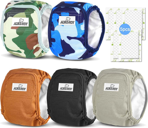 Belly Bands for Male Dogs 5 Pack Washable Dog Diapers Reusable Male