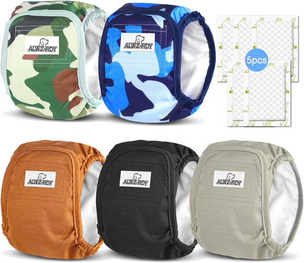 Belly Bands for Male Dogs 5 Pack Washable Dog Diapers Reusable Male