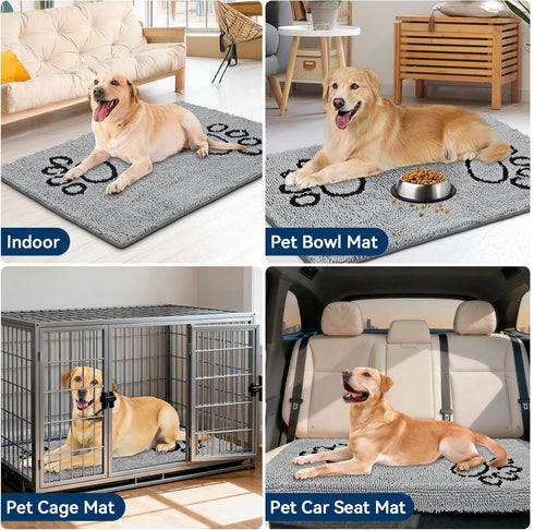 48"*30" Bcoimo Super Absorbent Dog Door Mat, Anti Slip Mat for Muddy Paws, Pet Rugs for Dirty Paws Washable that
