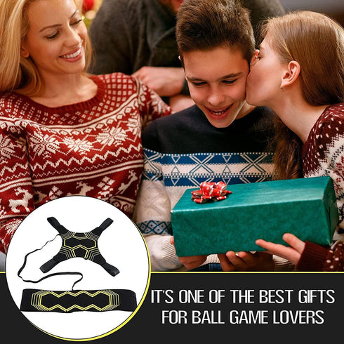 Football Kick Trainer, Adjustable Hands-Free Soccer Training Aid Equipment for Kids and Adults, Fits 3-5 Balls