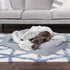 Furhaven Waterproof Throw Blanket for Dogs & Indoor Cats, Washable Shaggy Plush Calming Velvet Blanket, Mist Gray, Large