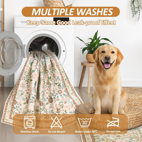 2 Pack Crate,31"x 36" Washable Pee Pads for Dogs, Super Absorbent Reusable Puppy Pads with Colorful Flowers Patterns