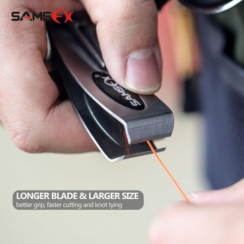 SAMSFX Fly Fishing Line Clipper Knot Tying Tool with Retractor, Hook Sharpener, Quick Knot Tool & Eye Cleaner