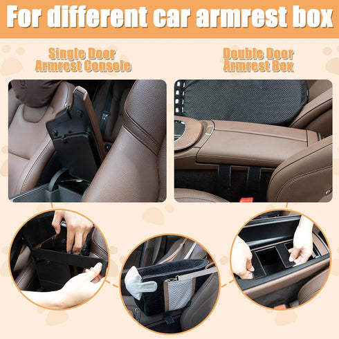 15 lbs,Black Dog Car Seat for Small Dogs, Portable Center Console Dog Car Seat, Pet Booster Seats with Safety Belt