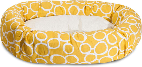 Majestic Pet 24" Fusion Yellow Sherpa Bagel Bed