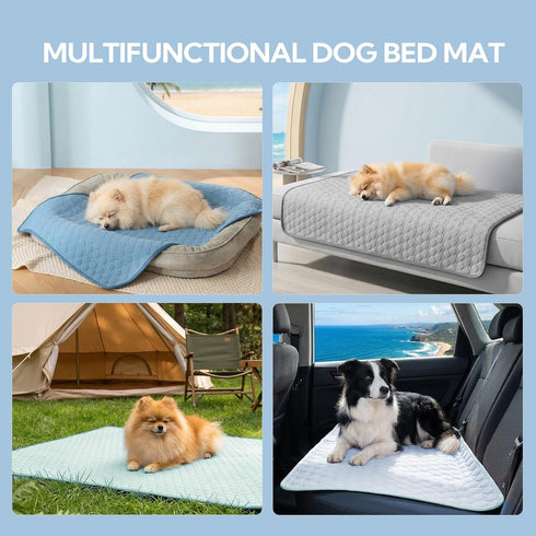 Soulbond 24.5"x52" QMAX>0.3, Backseat Dog Cooling Mat for Cars - Washable Back Seat Self Cooling Pad for Cat & Puppy