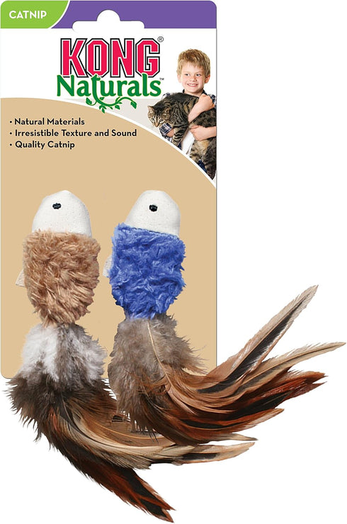 KONG Cat Naturals Crinkle Fish, 2 Pack, Natural Materials, Premium North American Catnip
