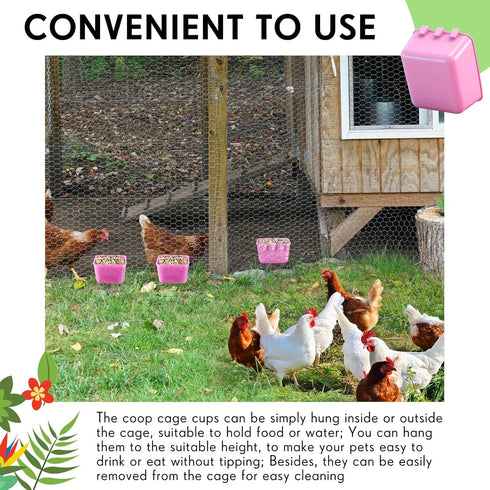 Maxdot 20 16 oz Pcs Chicken Water Feeder Cups Pigeon Bird Feeder Cups Hanging Cage Chicken Water Cup for Pet Parrot