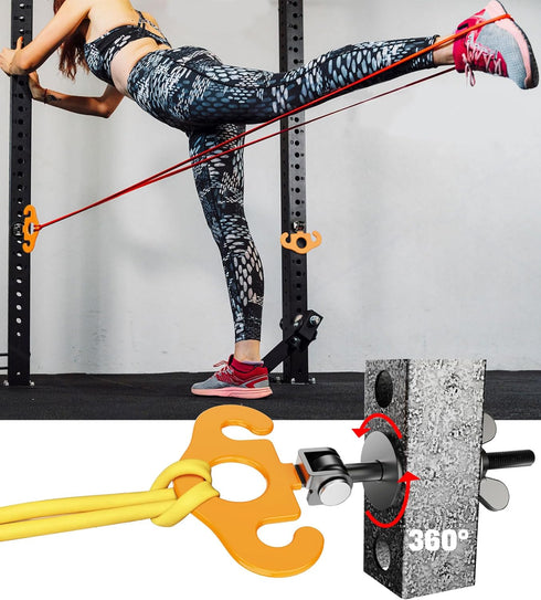 HOOJAKU Power Rack Attachments, Hooks for Squat Rack, Resistance Band Heavy Duty, Versatile Gym Equipment Attachments