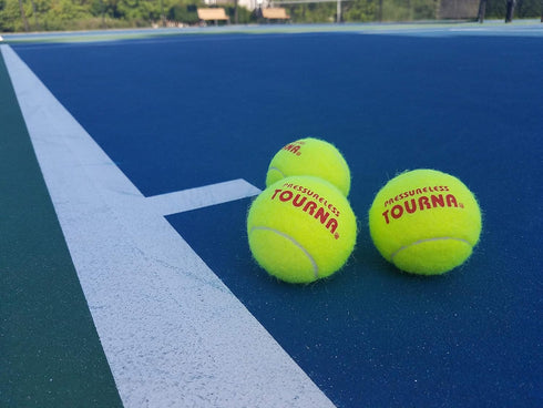 (45 pack Tourna Pressureless Tennis Balls with Vinyl Tote of balls)