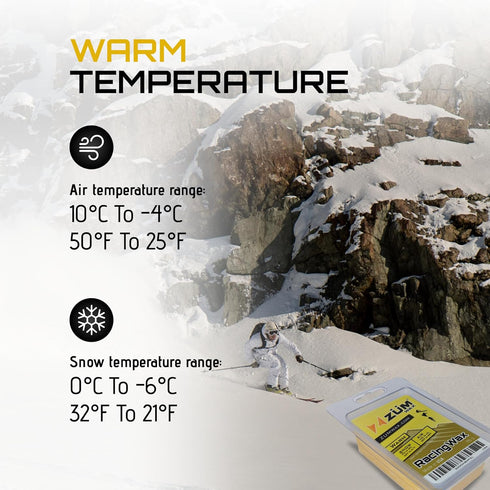 ZUMWax Iron-On Ski/Snowboard Wax, 140g, WARM Temp, Eco-Friendly, Made in USA, PFAS-free, Secret Vanilla Scent