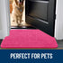 OLANLY Dog Door Mat for Muddy Paws, 30x20, Absorbent Non-Slip Washable Mat, Quick Dry Chenille, Hot Pink