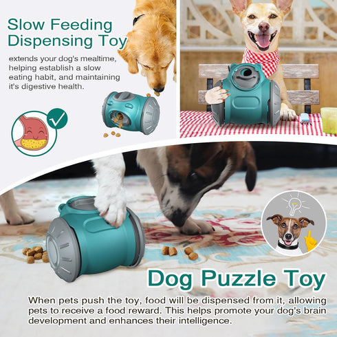 Zamzam Interactive Dog Treat Dispenser Toy with Slow Feeding Enriching Play, Food Dispensing Dog & Cat Toy Enrichment