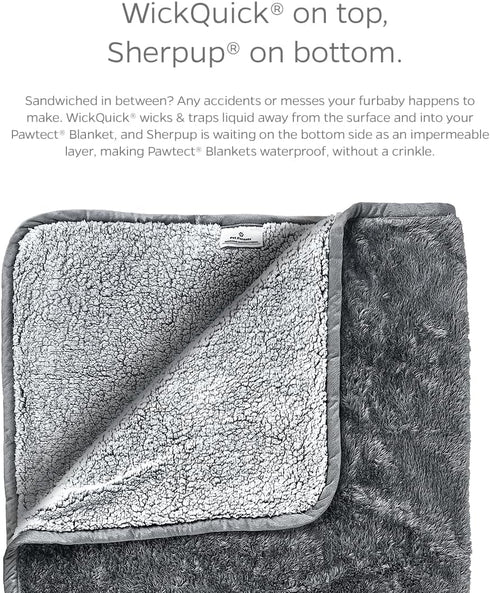 Pet Parents Pawtect Blanket, Premium Waterproof Cat & Dog Blanket with WickQuick & Sherpup Technology, Puppy Blanket,