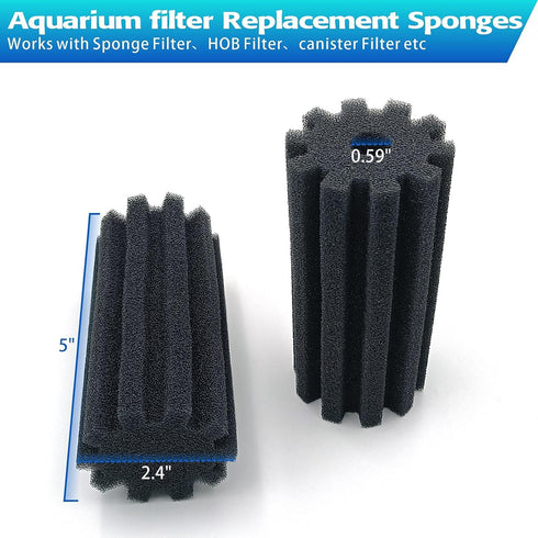 (4-Pack) (20-75 Aquarium Sponge Filter Replacement Sponges for Medium Gallon)