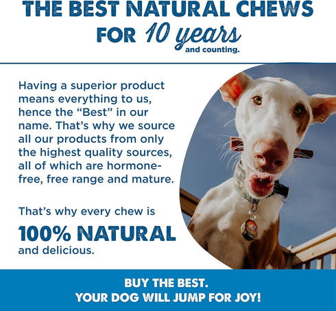 Best Bully Sticks All Natural Dog Chews - 6 Inch Chicken Wrapped Beef Collagen Sticks - USA Baked & Packed, Rawhide