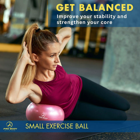 ProBody Pilates Ball Small Exercise Ball w/Pump, 9 Inch Barre Ball, Mini Soft Yoga Ball, Workout Ball for Stability, Barre, Fitness, Ab, Core, Physio and Physical Therapy Ball at Home Gym & Office by ProBody Pilates