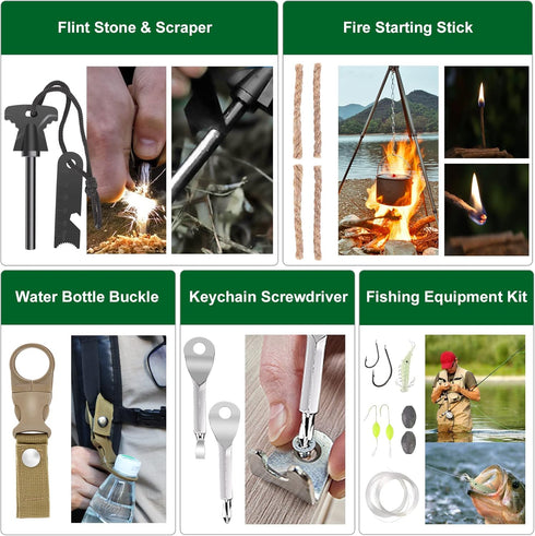 Gifts for Men, Dad, Husband, Teenage Boy - 28 in 1 Survival Kit, Emergency Tactical Equipment Supplies
