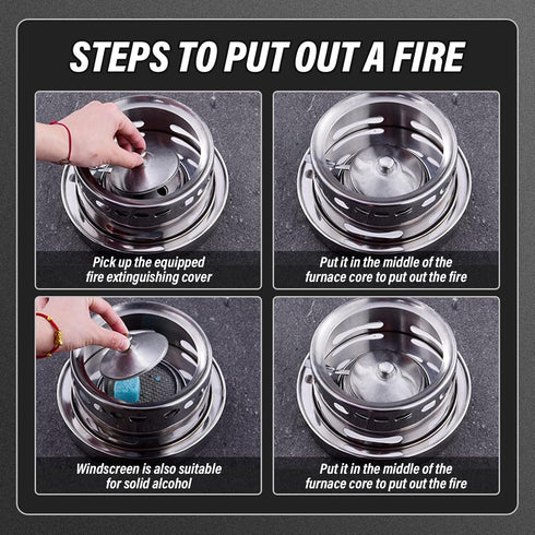 Hot Pot Alcohol Stove, Spirit Cooker with Pot, Camping Stoves Set, Easy to Carry Stainless Steel Liquid Stove