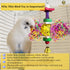 SunGrow Parakeet Toy - Brightly Colored Hanging Toy Made of Rattan, Wood, and Shredded Paper for Small Parrots