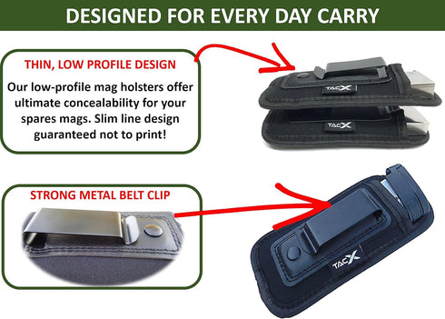 Universal IWB Magazine Holster Carrier - Inside The Waistband Mag Pouch for 9mm/.40/.45/.380 and More