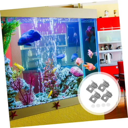 4pcs Fish Tank Cover Bracket Fish Tank Lid Support Glass Lid Support Stainless Supports Glass Tank Fish