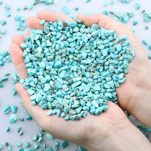 Turquoise Crystal Chips Bulk for Fish Tank Decorations, Aquarium Rocks, Gravel, and Candle Making