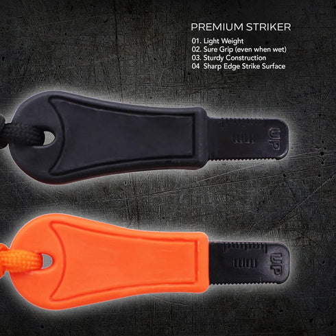 Hot Strike Ferro Rod Fire Starter, Emergency Ferrocerium Tool with Premium Striker and Lanyard for Camping