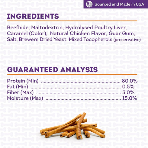 USA Beefhide Chip Rolls, 10-11" Dog Chew Treats, Chicken Flavor, 10 Count