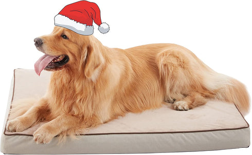 Orthopedic Memory Foam Dog Bed, Cooling Beds for Medium/Large Dogs, Waterproof Pet Bed for Crate, Removable Washable