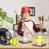 Clear Acrylic Softball Display Case with Wood Base, Memorabilia Stand Cube Holder, Dust Protection Transparent Storage