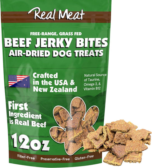 TRMC Real Meat Dog Treats - 12oz Bag of Bite-Sized Air-Dried Beef