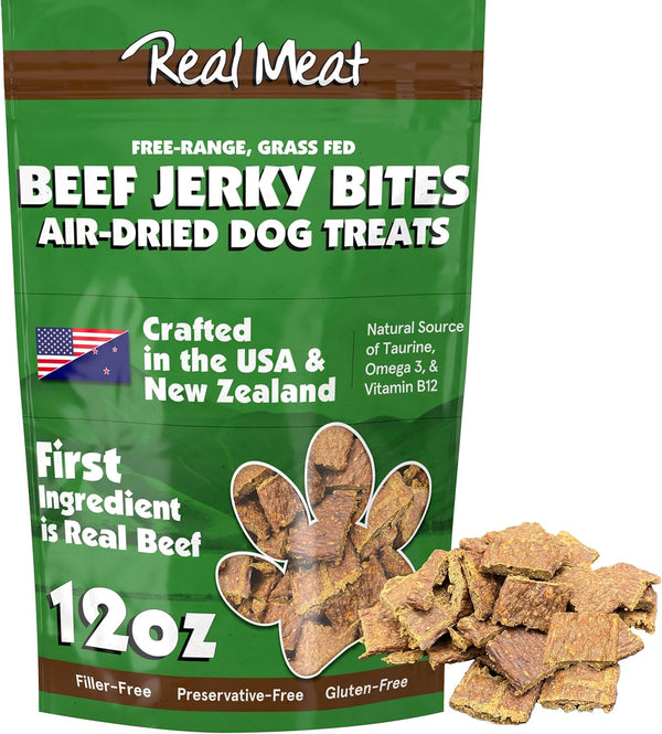 TRMC Real Meat Dog Treats - 12oz Bag of Bite-Sized Air-Dried Beef