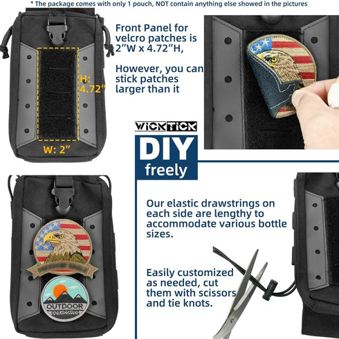 Molle Water Bottle Holder Pouch - Tactical Fuel Bottle Bag for 16-64 oz, Adjustable for Outdoor Activities