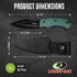 Mossy Oak Survival Hunting Knife with Sheath, 8.5-inch Full-tang Fixed Blade Knife, Outdoor Knives for Survival, Camping, Hiking (G10 Handle-Green) by Mossy Oak