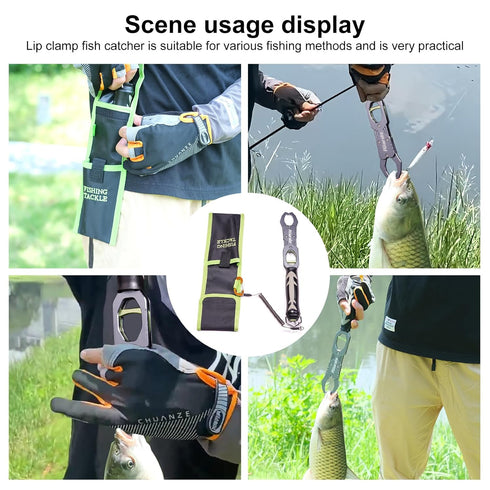 Aliarale 40 360 Fish Lip Gripper Fish Scales Professional Fish Holder Aluminium Alloy Material Grabber Pound Fish Lip