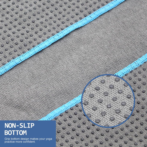 Hot Yoga Towel - Microfiber Non Slip Sweat Absorbent Towel for Hot Yoga, Pilates and Fitness 72" x 24"