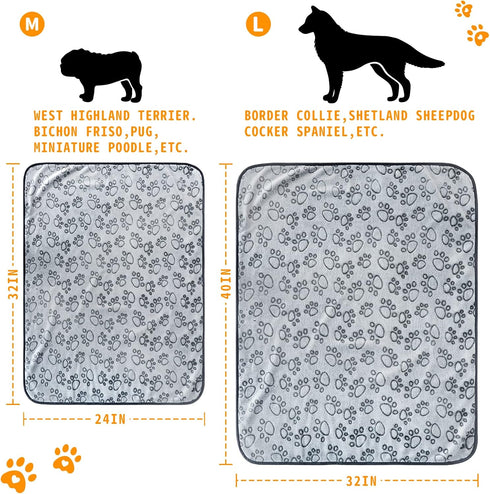 Fleece Blanket for Small Medium Dogs, Washable Puppy Blanket with Cute Paw Print for Bed Couch Protection