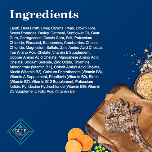 12.5 oz. 3 Count Blue Buffalo Homestyle Recipe Lamb Dinner with Garden Vegetables Wet Dog Food for Adult Dogs, Chicken