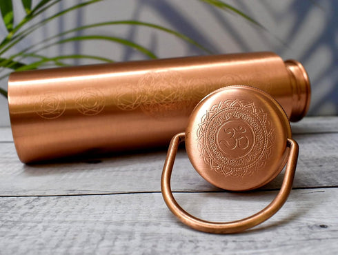 Pure Copper Water Bottles, Seamless Leak Proof Ayurvedic Copper Bottle (1000ml)