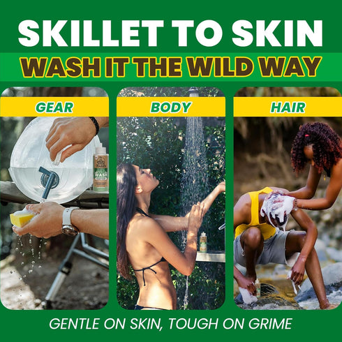 4oz, Uncle Todd's Wild Wash Biodegradable Soap, Camping Soap Ideal for Dishes, Body, Hands, and Clothes - Sage Scent