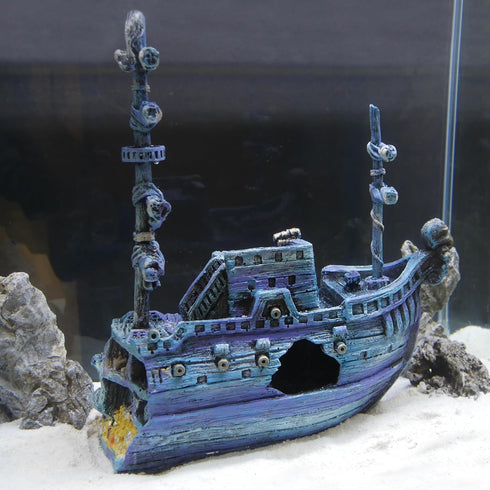 Penn-Plax Pirate Treasure Ship, Medium Sized Aquarium Decor for Decoration Theme and Fun for Fish