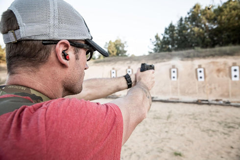 EP4 SureFire Sonic Defenders Plus Filtered Earplugs, Triple flanged Design, Reusable, Black, Medium
