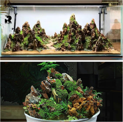 kecilke Natural Aquarium Rocks, 2-6 inches Dragon Stone for Aquariums and Tank Decoration, 10LB