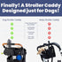 14"-19" rubyloo Dog Stroller Caddy Organizer with Poop Bag Dispenser, Treat Pocket, Water Bowl Dog Stroller Accessories