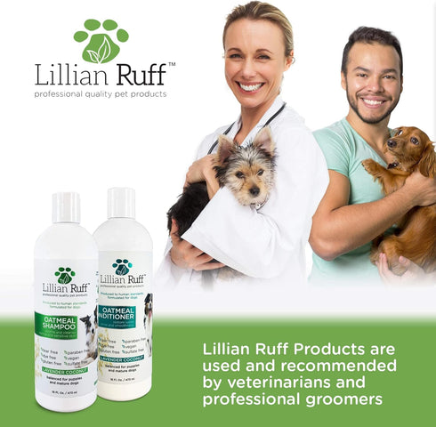 Lillian Ruff Calming Oatmeal Pet Shampoo & Conditioner for Dry Skin & Itch Relief with Aloe & Essential Oils