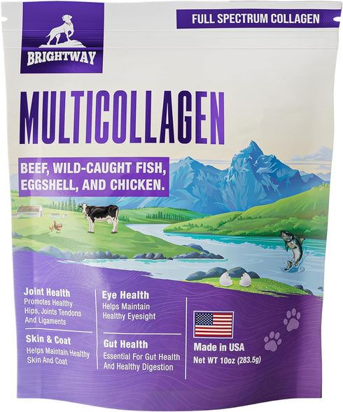 Multi-Collagen Peptide Daily Liquid Collagen for Dogs, Joint Supplement for Arthritis and Skin Health
