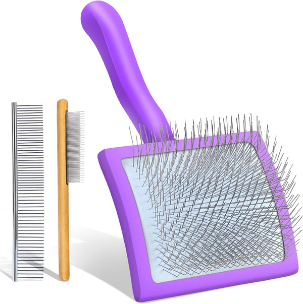 COZYGIFT Slicker Brush for Dogs, Large Long Pin Dog Grooming Brush for Doodles