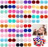 100pcs Small Pet Dog Hair Bows, Cute Round Puff Ball Pom Pom Bows with Rubber Bands for Dog Grooming